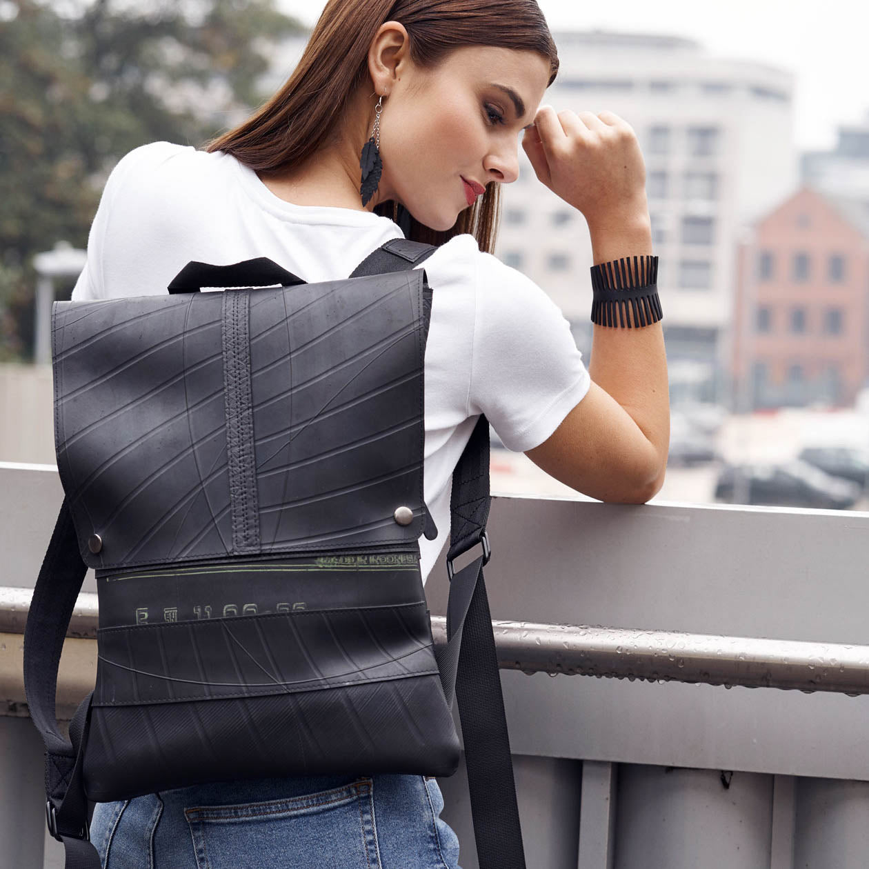 Ando Slimline Inner Tube Vegan Backpack by Paguro Upcycle
