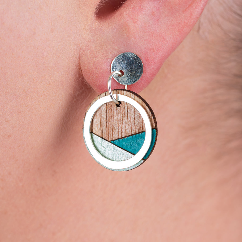 Conture Recycled Wood Sterling Silver Earrings (6 colours available) by Paguro Upcycle