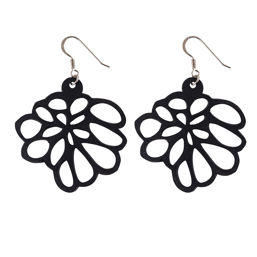 Violet Flower Eco-Friendly Upcycled Earrings by Paguro Upcycle